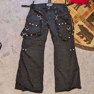 Tripp NYC Black With Stars Pants Goth Rave Cyberpunk Women's 11